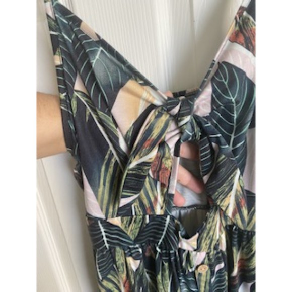 JUNGLE LEAF MIDI DRESS, SZ L - Picture 4 of 6